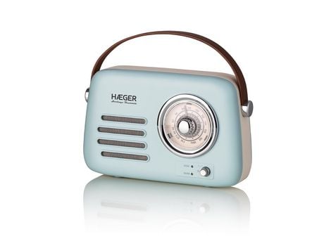 Radio FM Vintage HAEGER Heritage Bluetooth - 12 horas de duración, AM/FM, USB, AUX, Bluetooh