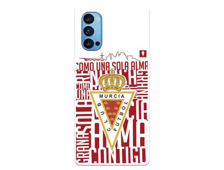 Funda para Oppo Reno4 5G del Real Murcia Escudo Fondo Blanco - Licencia Oficial Real Murcia