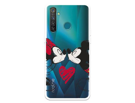 Funda para Realme 5 Pro Oficial de Disney Mickey y Minnie Beso - Clássicos Disney