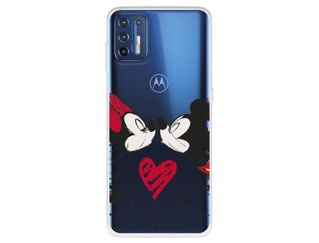 Funda para Motorola Moto G9 Plus Oficial de Disney Mickey y Minnie Beso - Clássicos Disney