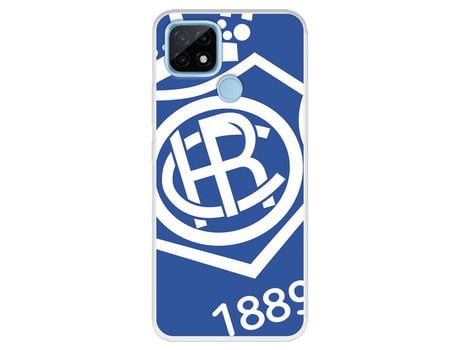 Funda para Realme C21 del Recre Escudo Fondo Azul - Licencia Oficial Real Club Recreativo de Huelva