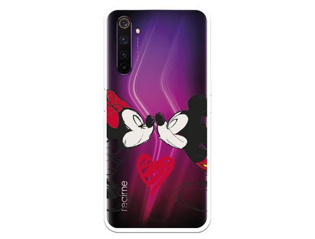 Funda para Realme 6 Pro Oficial de Disney Mickey y Minnie Beso - Clássicos Disney