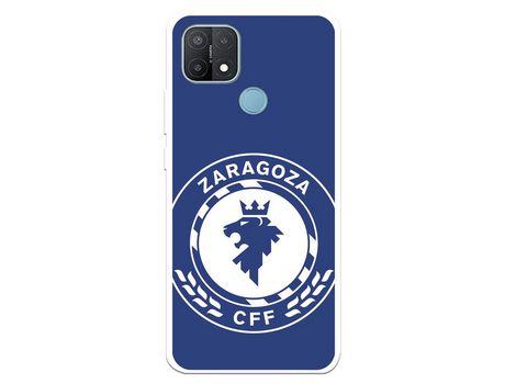 Funda para Oppo A15 del Zaragoza CF Femenino Escudo Grande Fondo Azul - Licencia Oficial Zaragoza CF Femenino