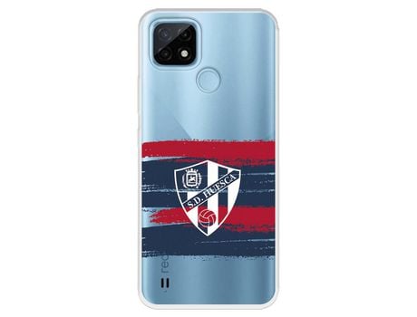 Funda para Realme C21 del Huesca Rayas Transparente - Licencia Oficial SD Huesca