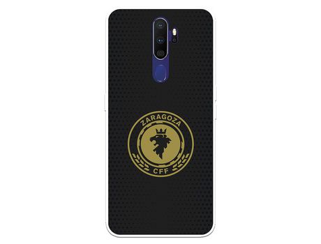 Funda para Oppo A9 2020 del Zaragoza CF Femenino Escudo Fondo Negro - Licencia Oficial Zaragoza CF Femenino