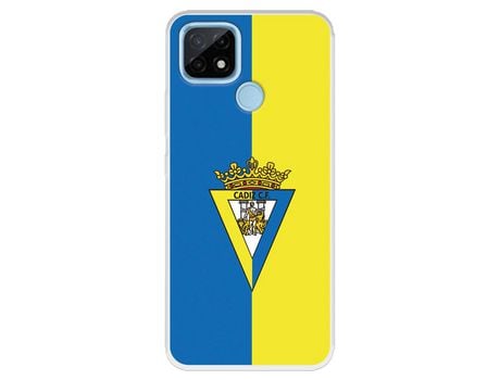 Funda para Realme C21 del Cádiz Escudo Fondo Bicolor - Licencia Oficial Cádiz CF