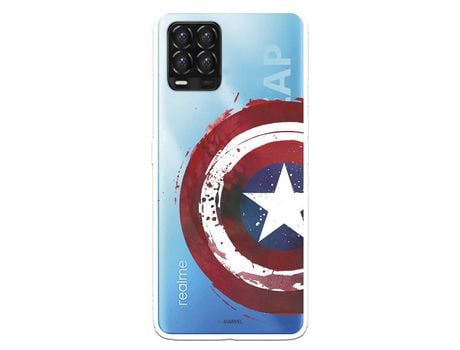 Funda para Realme 8 Oficial de Marvel Capitan América Escudo Transparente - Marvel