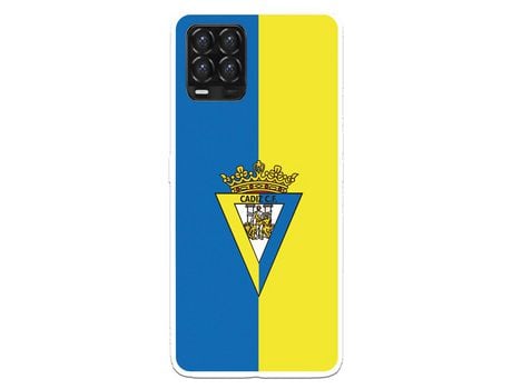 Funda para Realme 8 del Cádiz Escudo Fondo Bicolor - Licencia Oficial Cádiz CF