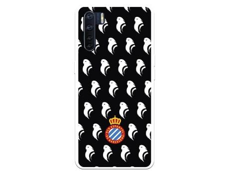 Funda para Oppo A91 del RCD Espanyol Escudo Patron Fondo Negro Escudo Patron Fondo Negro - Licencia Oficial RCD Espanyol