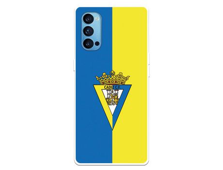 Funda para Oppo Reno4 5G del Cádiz Escudo Fondo Bicolor - Licencia Oficial Cádiz CF