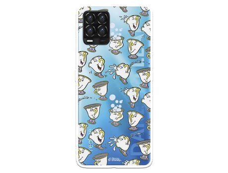 Funda para Realme 8 Oficial de Disney Chip Potts Siluetas - La Bella y la Bestia