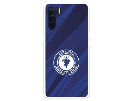 Funda para Oppo A91 del Zaragoza CF Femenino Escudo Fondo Azul-Negro - Licencia Oficial Zaragoza CF Femenino