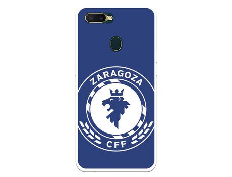 Funda para Oppo A7 del Zaragoza CF Femenino Escudo Grande Fondo Azul - Licencia Oficial Zaragoza CF Femenino