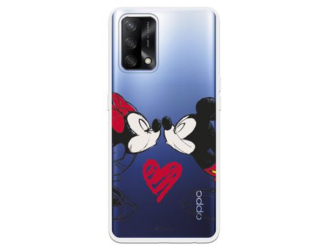 Funda para Oppo A74 4G Oficial de Disney Mickey y Minnie Beso - Clássicos Disney