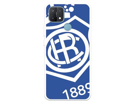 Funda para Oppo A15 del Recre Escudo Fondo Azul - Licencia Oficial Real Club Recreativo de Huelva