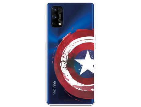 Funda para Realme 7 Pro Oficial de Marvel Capitan América Escudo Transparente - Marvel