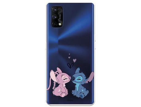 Funda para Realme 7 Pro Oficial de Disney Angel & Stitch Beso - Lilo & Stitch