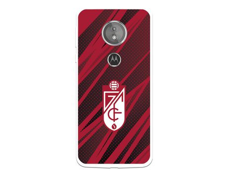 Funda para Motorola Moto G6 Play Oficial del Granada CF Escudo -Rojas y Negras - Licencia Oficial del Granada CF