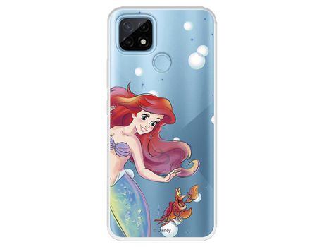 Funda para Realme C21 Oficial de Disney Ariel y Sebastián Burbujas - La Sirenita