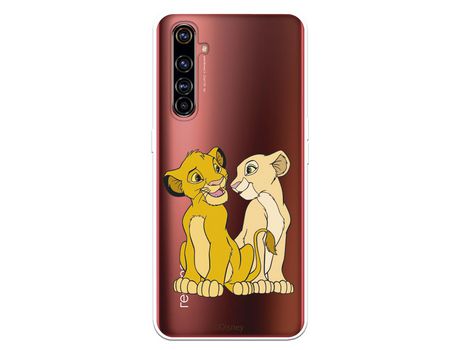 Funda para Realme X50 Pro Oficial de Disney Simba y Nala Silueta - El Rey Leon