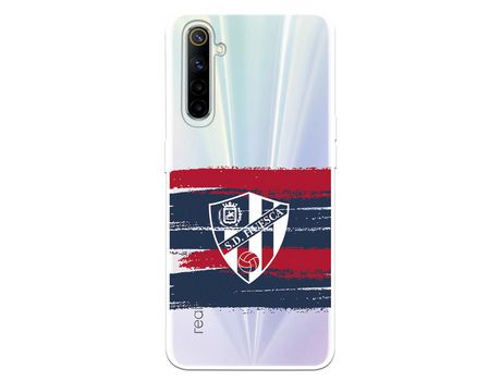 Funda para Realme 6 del Huesca Rayas Transparente - Licencia Oficial SD Huesca