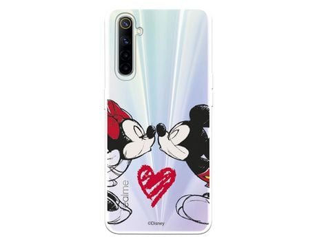 Funda para Realme 6 Oficial de Disney Mickey y Minnie Beso - Clássicos Disney