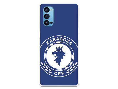 Funda para Oppo Reno4 5G del Zaragoza CF Femenino Escudo Grande Fondo Azul - Licencia Oficial Zaragoza CF Femenino