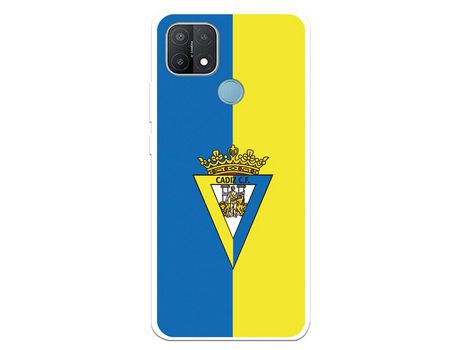 Funda para Oppo A15 del Cádiz Escudo Fondo Bicolor - Licencia Oficial Cádiz CF