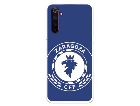 Funda para Realme 6 Pro del Zaragoza CF Femenino Escudo Grande Fondo Azul - Licencia Oficial Zaragoza CF Femenino