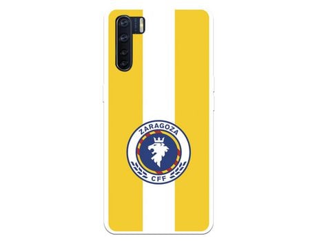 Funda para Oppo A91 del Zaragoza CF Femenino Escudo Fondo Amarillo - Licencia Oficial Zaragoza CF Femenino