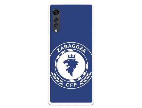 Funda para LG Velvet 5G del Zaragoza CF Femenino Escudo Grande Fondo Azul - Licencia Oficial Zaragoza CF Femenino