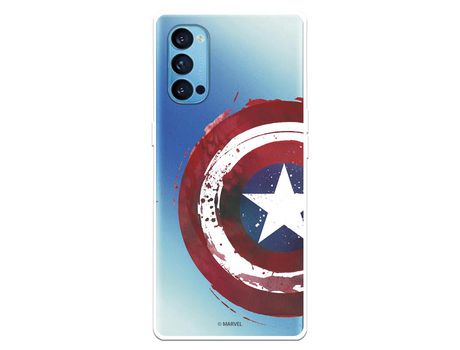 Funda para Oppo Reno4 5G Oficial de Marvel Capitan América Escudo Transparente - Marvel