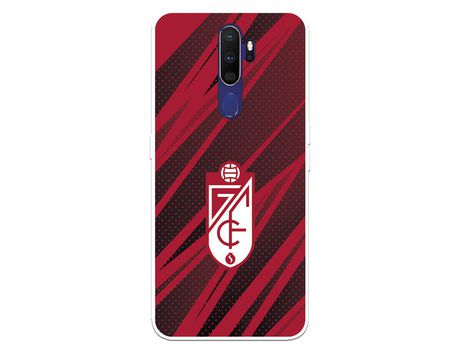 Funda para Oppo A5 2020 Oficial del Granada CF Escudo -Rojas y Negras - Licencia Oficial del Granada CF