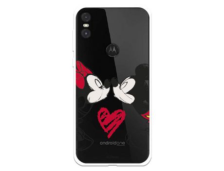 Funda para Motorola Moto One Oficial de Disney Mickey y Minnie Beso - Clássicos Disney