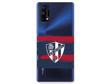 Funda para Realme 7 Pro del Huesca Rayas Transparente - Licencia Oficial SD Huesca