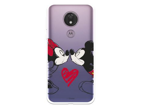 Funda para Motorola Moto G7 Power Oficial de Disney Mickey y Minnie Beso - Clássicos Disney