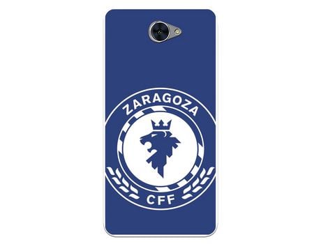 Funda para Huawei Y7 del Zaragoza CF Femenino Escudo Grande Fondo Azul - Licencia Oficial Zaragoza CF Femenino