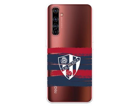 Funda para Realme X50 Pro del Huesca Rayas Transparente - Licencia Oficial SD Huesca