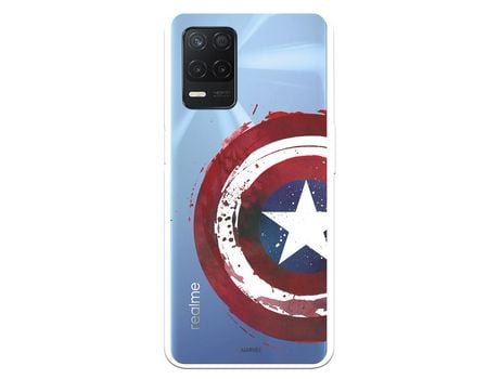 Funda para Realme 8 5G Oficial de Marvel Capitan América Escudo Transparente - Marvel