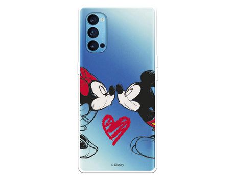 Funda para Oppo Reno4 5G Oficial de Disney Mickey y Minnie Beso - Clássicos Disney