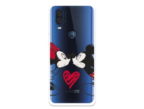 Funda para Motorola One Vision Oficial de Disney Mickey y Minnie Beso - Clássicos Disney