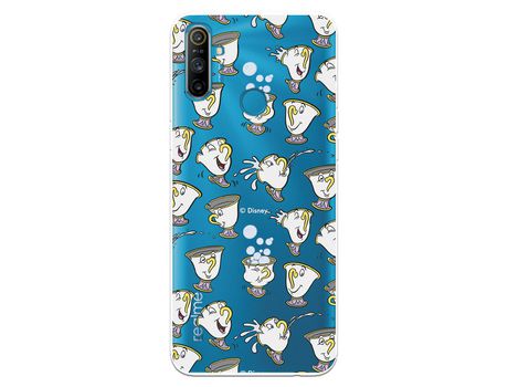 Funda para Realme C3 Oficial de Disney Chip Potts Siluetas - La Bella y la Bestia