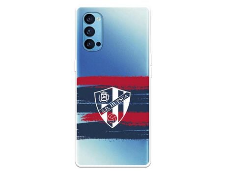 Funda para Oppo Reno4 5G del Huesca Rayas Transparente - Licencia Oficial SD Huesca