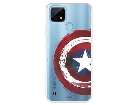 Funda para Realme C21 Oficial de Marvel Capitan América Escudo Transparente - Marvel