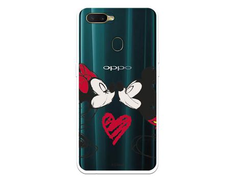 Funda para Oppo A7 Oficial de Disney Mickey y Minnie Beso - Clássicos Disney