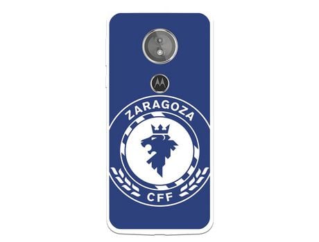 Funda para Motorola Moto E5 del Zaragoza CF Femenino Escudo Grande Fondo Azul - Licencia Oficial Zaragoza CF Femenino