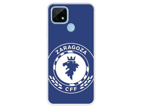 Funda para Realme C21 del Zaragoza CF Femenino Escudo Grande Fondo Azul - Licencia Oficial Zaragoza CF Femenino