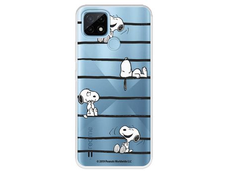 Funda para Realme C21 Oficial de Peanuts Snoopy rayas - Snoopy