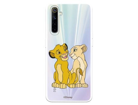 Funda para Realme 6 Oficial de Disney Simba y Nala Silueta - El Rey Leon