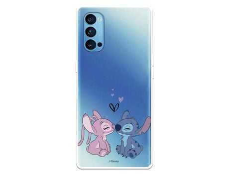 Funda para Oppo Reno4 5G Oficial de Disney Angel & Stitch Beso - Lilo & Stitch